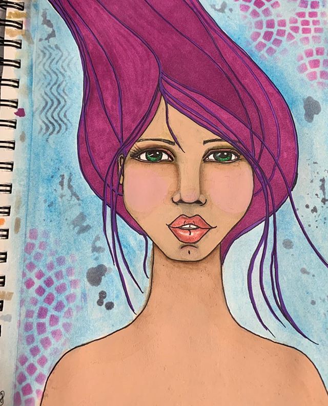 JulianaJMills's tweet photo. Inspired by a YouTube video by Karen Campbell.  #artjournaling #art #cute #whimsicalart #mixedmedia #faces #bumblestripart #love #beautiful #girl #whimsical  #whimsy #whimsygirls #drawing #zentangle #zendoodles #doodling #sketching  #29faces #bumblestrip… https://t.co/sZR75Oa68t https://t.co/qrtNFqvZDC