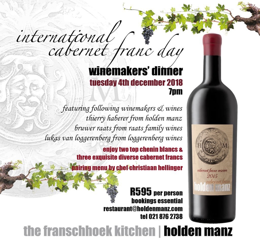 Be sure to book your seat for this amazing #cabernetfranc showcase with a trio of SA’s top Cab Francs!