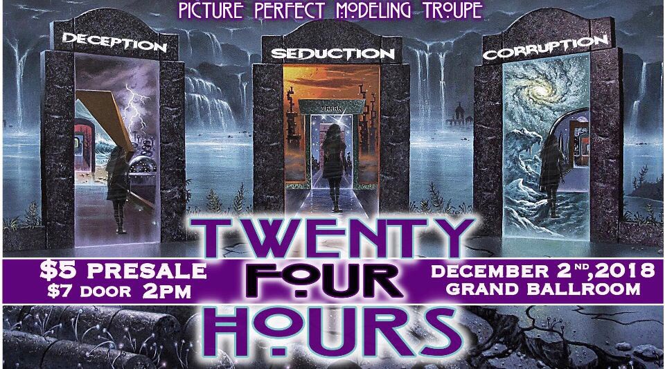 What path would you choose for YOUR LIFE if you only had 24 HOURS? 

Picture Perfect Modeling Troupe presents. . . 24 HOURS. 🕰⏳👀  

Tickets are $5 in advance and $7 at the door! Get tickets from your favorite PPMT model! 💜🖤

 #WIU19 #WIU20 #WIU21 #WIU22