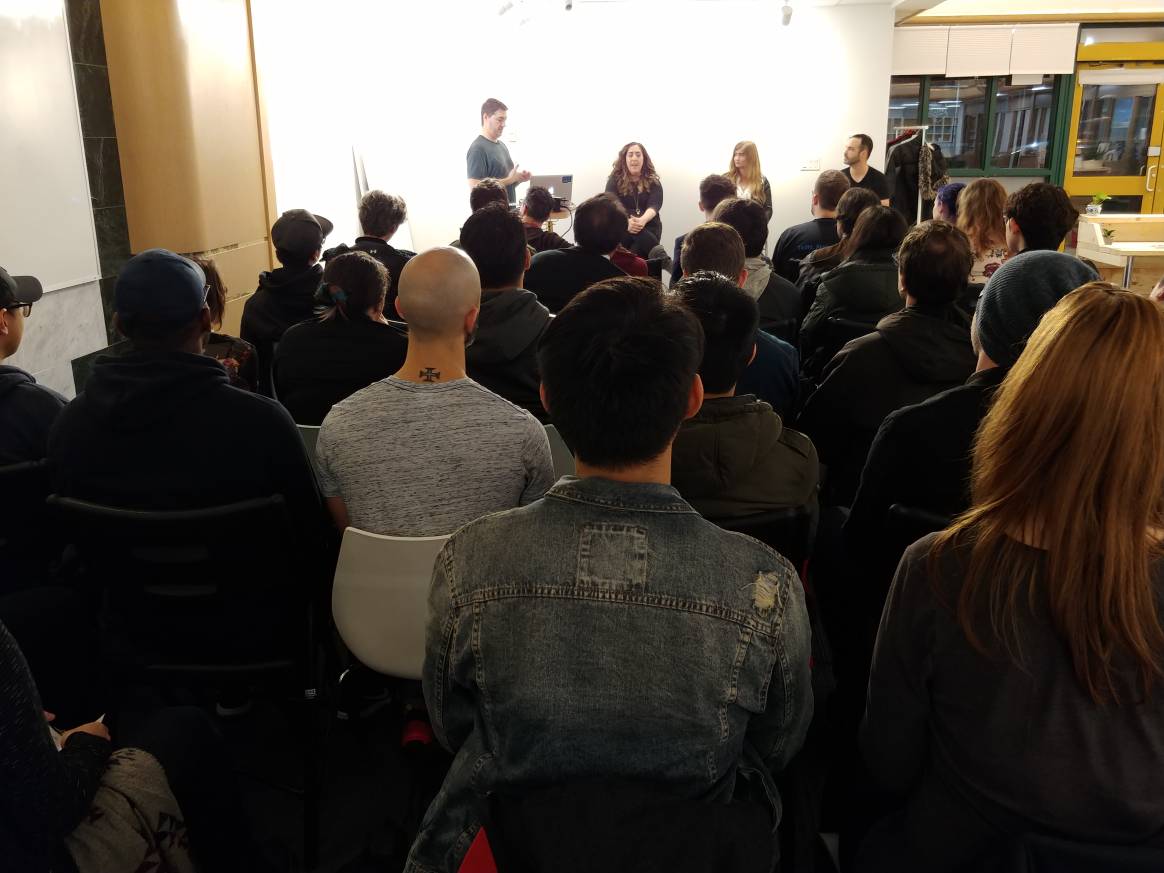 vcga_yvr's tweet photo. What an amazing turnout for tonight's #VCGA #meettherecruiters event tonight @thenetworkhub with the recruiters from @imageworksvfx @bardelent @DigitalDomainDD #vfx #yvr https://t.co/xlWM6wcrEg