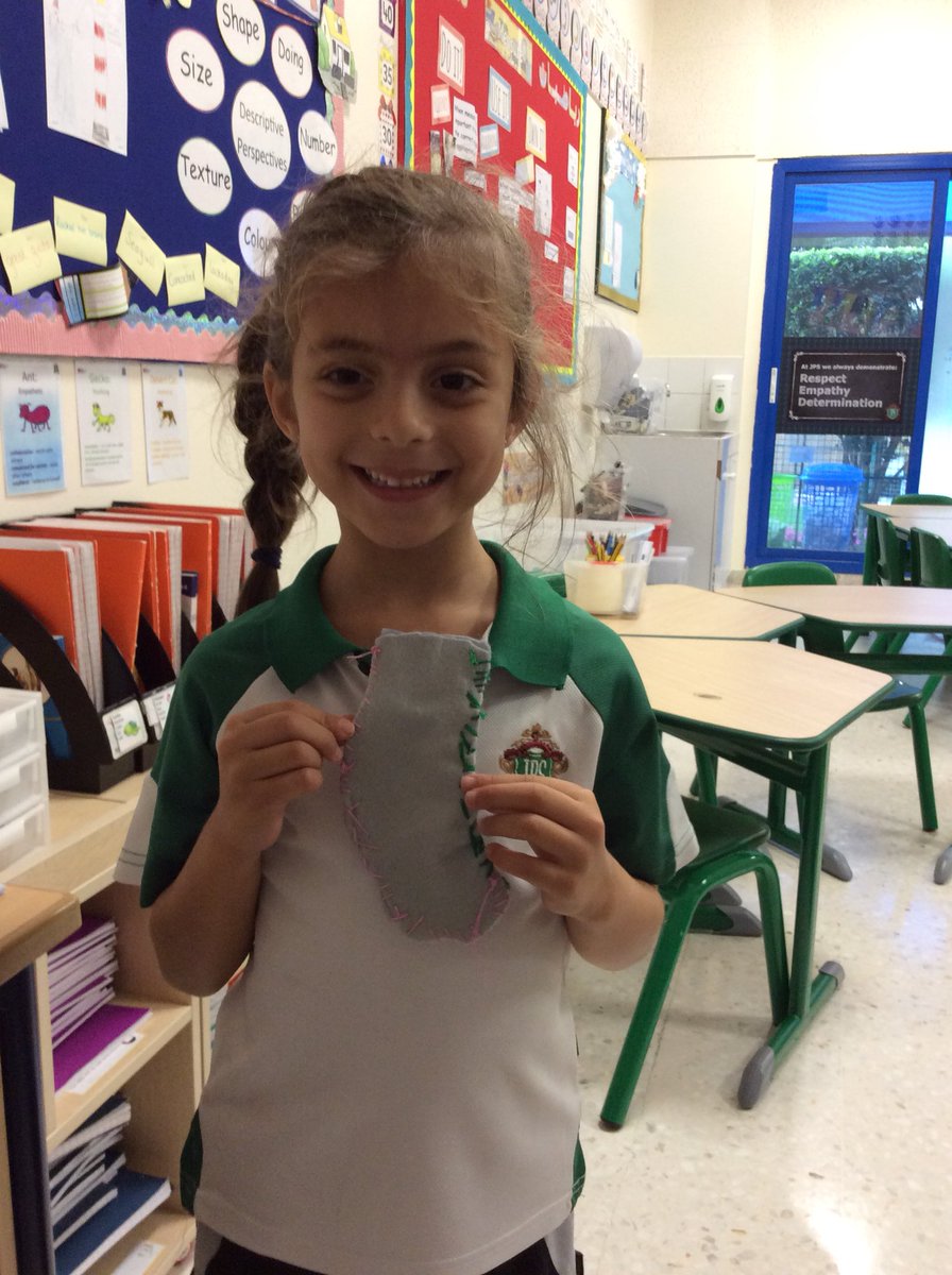 JPS_Year2's tweet photo. We are so proud of our sewing skills in #JPS2G this week. Check out our socks! #JPSConceptualLearning https://t.co/QVht9Y0wpF