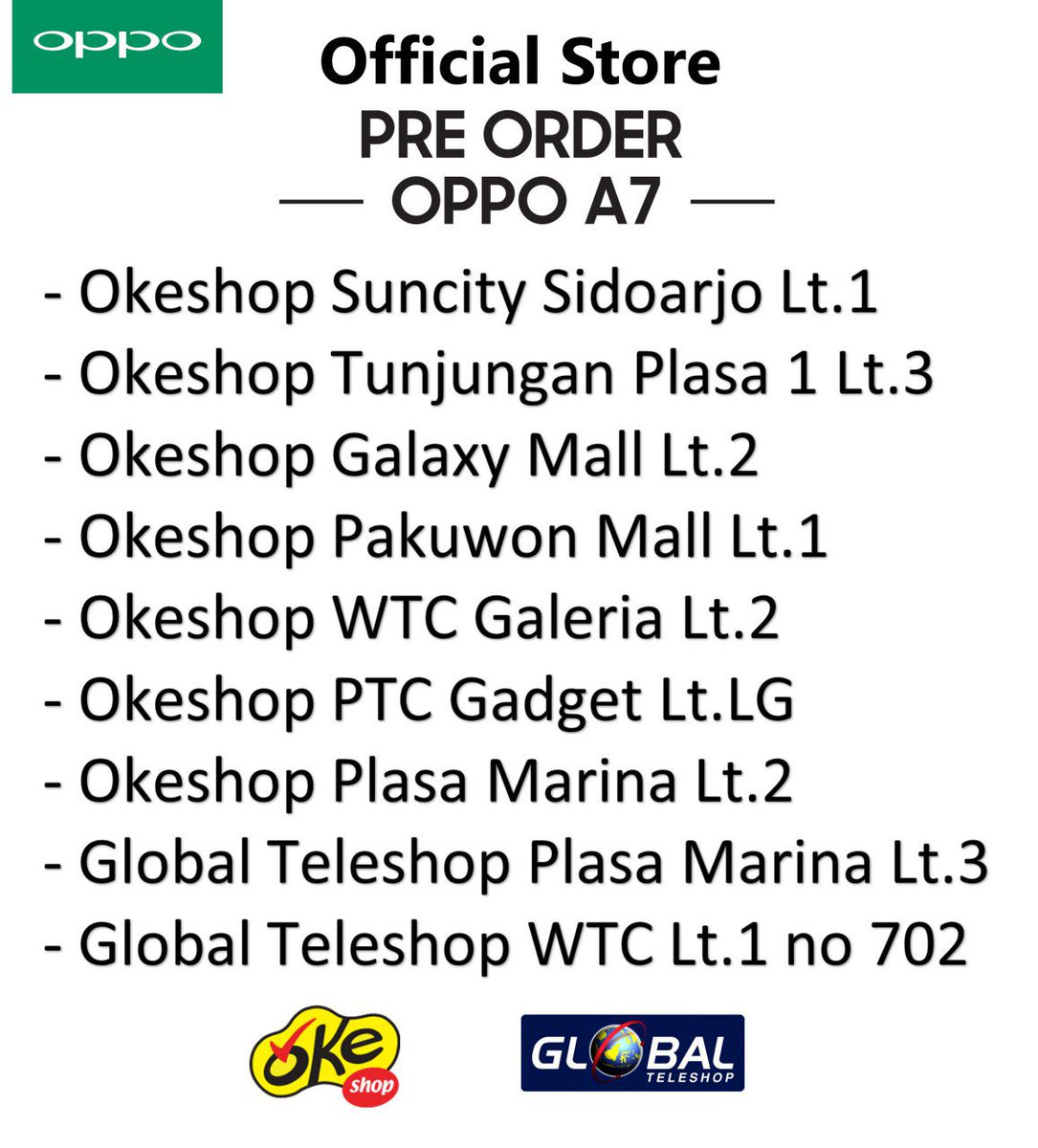 Ini neh Official Store yang ikutan Pre-Order OPPO A7 nyaa