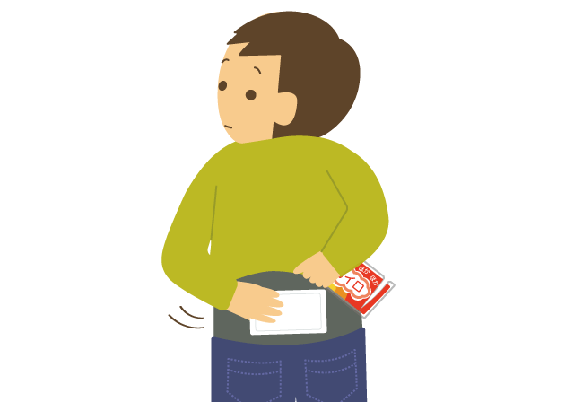 イラスト本舗 背中にカイロを貼る人のイラスト T Co Onhgnidjyi