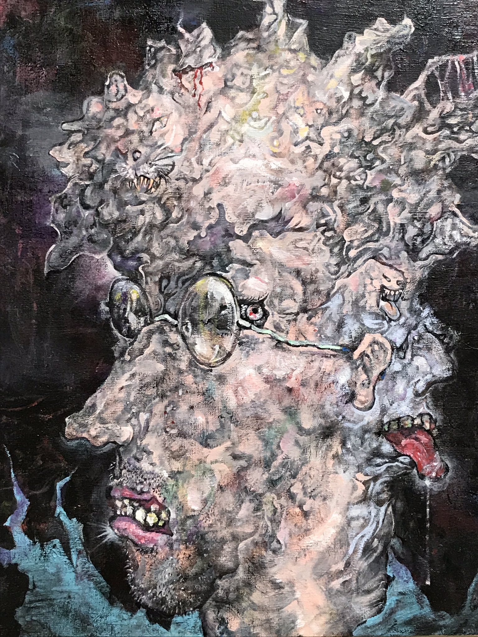 Torikabuto だいぶ前に描いたグロ自画像です グロ絵 絵描き 自画像 絵画 アート T Co Ysvponix0t Twitter