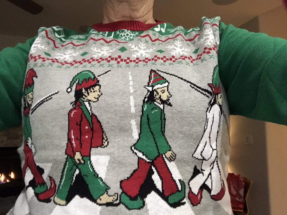 DuplexThe's tweet photo. In the spirit of a great Duplex Planet Beatles cover there is this Christmas sweater I just received. https://t.co/L0mw2a2Scx
