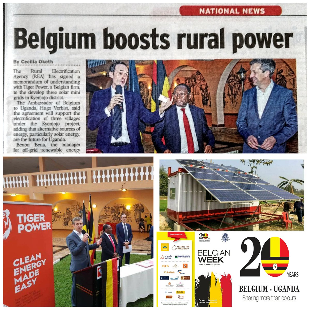 💬 Belgium boosts rural power 💡⚡

📰 Grab a copy of today's <a href="/newvisionwire/">The New Vision</a> for details about our exciting #Belgium #Uganda solar power project partnership ☀️

#SharingMoreThanColours 🇧🇪 🇺🇬 
#BEinUG 🖤💛❤️