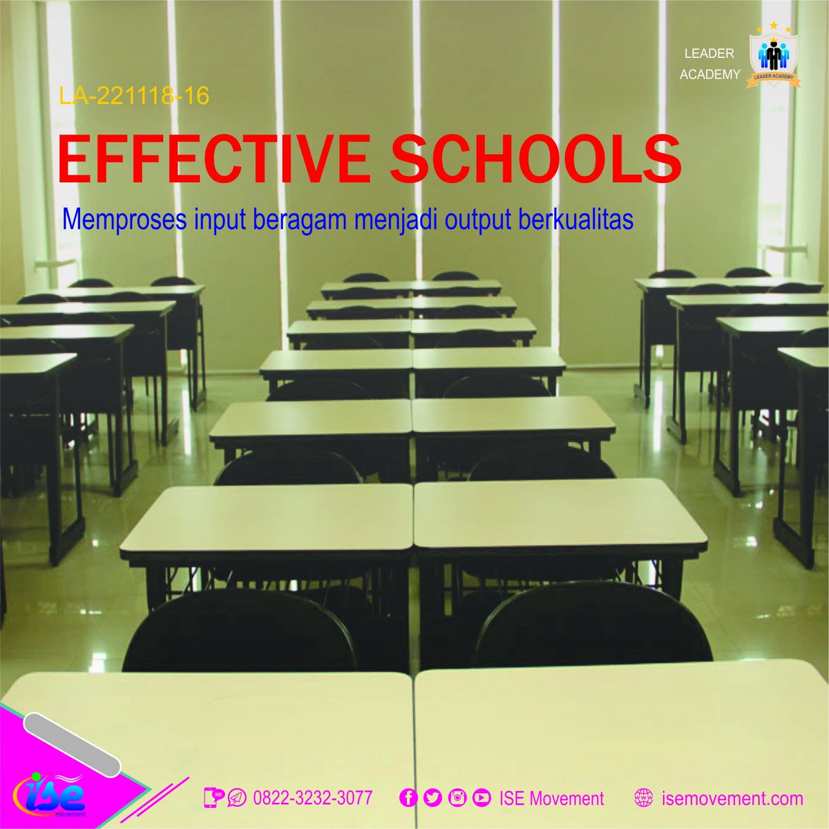 ise_movement's tweet photo. SEKOLAH EFEKTIF INSPIRATIF
Sekolah efektif adalah sekolah yang mampu memproses dengan baik input beragam (biasa dan berkualitas) menjadi output berkualitas. Ini hanya akan terjawab oleh sekolah yang menerapkan manajemen profesional dan memiliki budaya positif. https://t.co/KxXov7xmx3