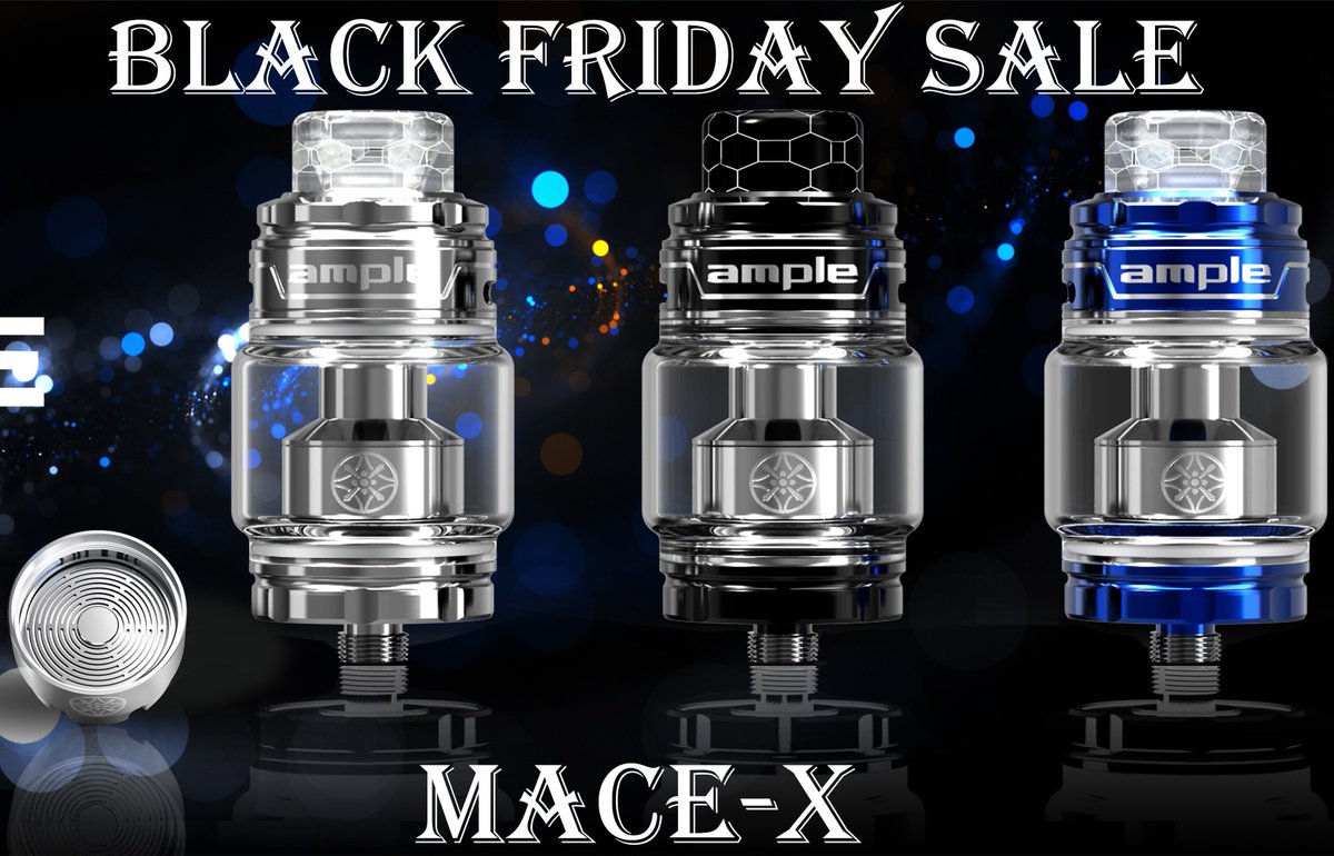 Amplecig's tweet photo. #Amplevape Black Friday Sale: All orders offer extra 5% Products for free until to Nov. 30th, 2018.
#macextank #macex #ampx #ampxtank #vape #vapers #vapor #vaping #ecig #electroniccigarette #thanksgiving #blackfriday #vapesale #vapedeals #blackfridaydeals #blackfridayvapedeals https://t.co/GrCHuEBA7i