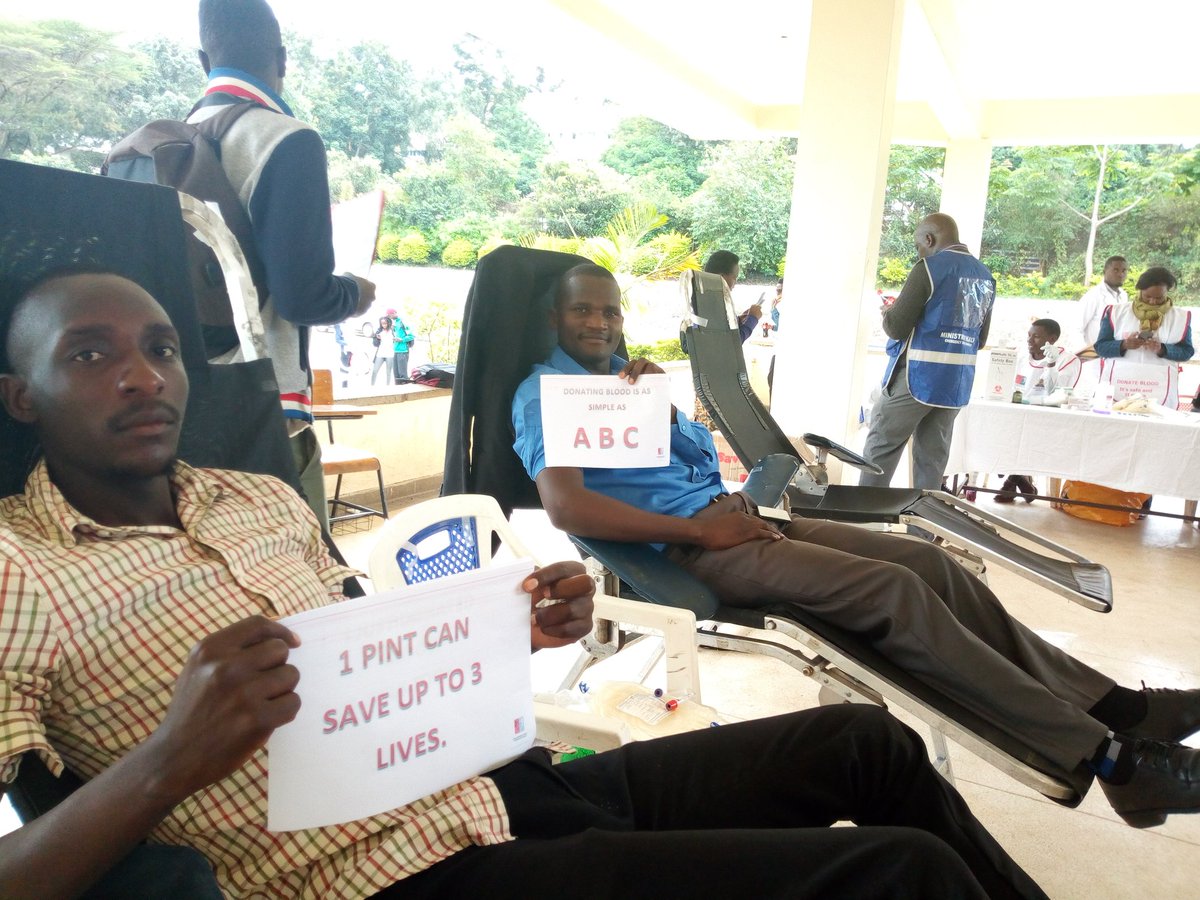 pledge25kenya's tweet photo. This was day 1 of @uonbi's blood drive yesterday 😃

We're accepting all types today too, whether you're an A, B, AB, or even O; you're somebody's type. 

Join us today and help us save more lives.

Cc @vcuonbi @KNBTSOfficial @DrGithaiga @NassoroAbdi @kamothose @kRCSUoNChapter https://t.co/R5TgrGSJiI