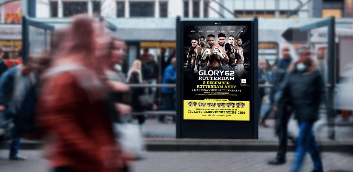 Campagne: <a href="/GLORY_NL/">GLORY Nederland</a> Kickboxing, Glory 62 Rotterdam!

#OOH #Buitenreclame