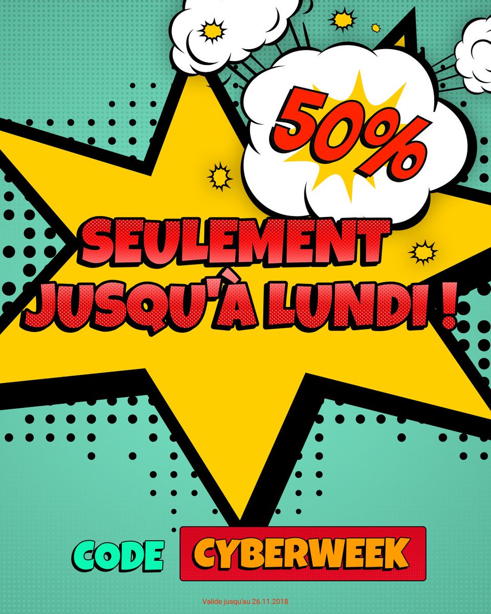 caseableFR's tweet image. C'est seulement jusqu'à lundi que tu peux économiser 50% sur tout, tout, TOUT !
Qu'est-ce que tu attends : caseable.com/fr/fr/cyberwee…
