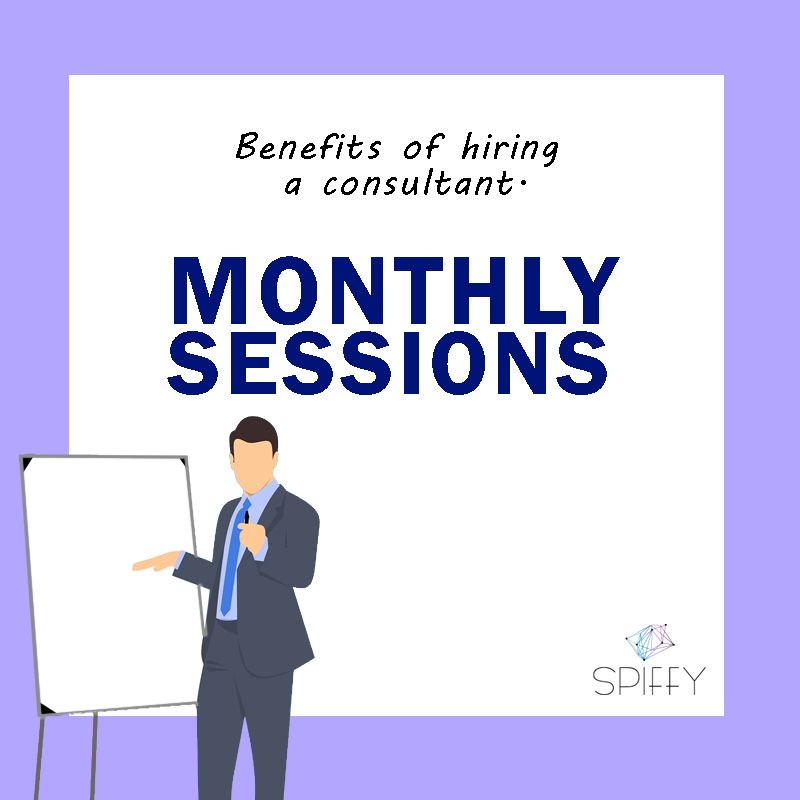 SocialSpiffy's tweet photo. #4 Benefit of hiring a consultant: Monthly Sessions. 
⠀⠀
#SocialSpiffy #YourDigitalConsultant #SocialSpiffyGuideForBusiness https://t.co/c9Xb9fjimS