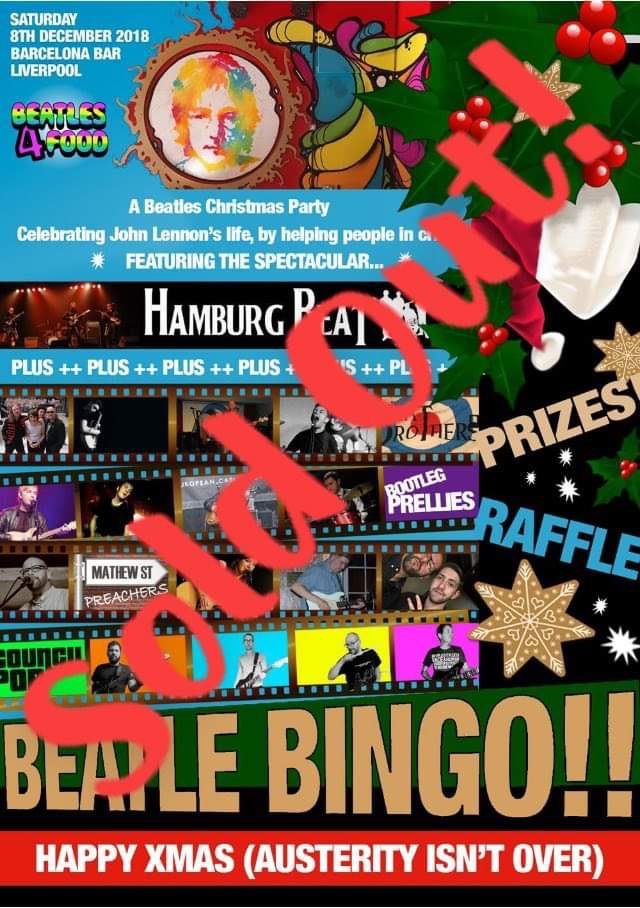 thePrellies's tweet photo. Beatles4Food, 8th December at the Barcelona Bar, Liverpool is now sold out! All money raised is going to @TrussellTrust and the event will be a celebration of the life of @deritend66 #rememberingtrev #Beatles #Liverpool https://t.co/5piInMsQHN