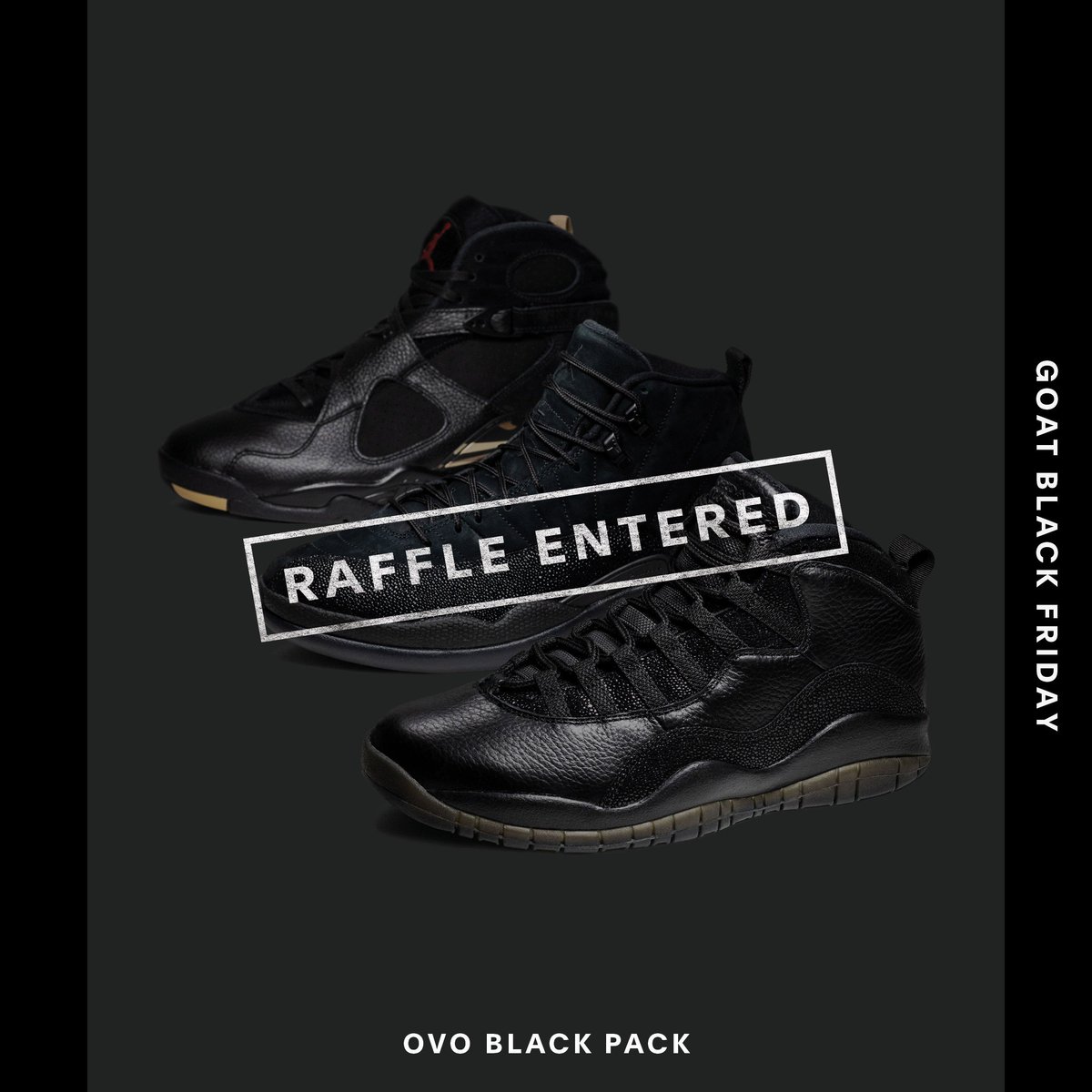 Enter to win the exclusive OVO Black Pack, including the OVO Jordan 8, 10 and 12. #GOATBlackFriday <a href="/goatapp/">GOAT</a>
 goat.app.link/xuJ6GJ6R2R