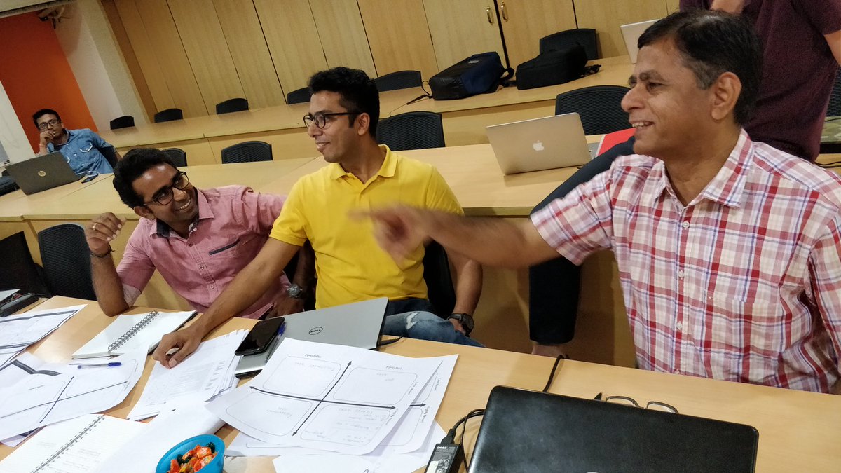 VentureBasecamp's tweet photo. #Impact #entrepreneurs on Day-2 of  @surgeimpact bootcamp #brainstorming #novel vs #useful ideas.

#Startups #Investability https://t.co/I6BMf8ZGvN