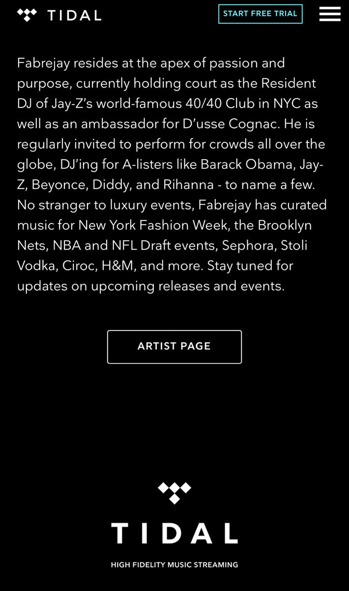 DjFabreJay's tweet photo. Listen to a series of playlists curated by me exclusively on @tidal ! Now streaming!
#Tidal #DjSelector #Playlists #Stream #OneWorld #PartyDejavu #LatinWorld
https://t.co/ma93lxYZaz https://t.co/Brpm3yhiNR