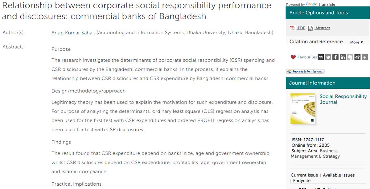 opusaha's tweet image. Find my latest writeup on "Relationship between corporate social responsibility performance and disclosures: commercial banks of Bangladesh"  available in eprint
emeraldinsight.com/eprint/3cfFeHB…