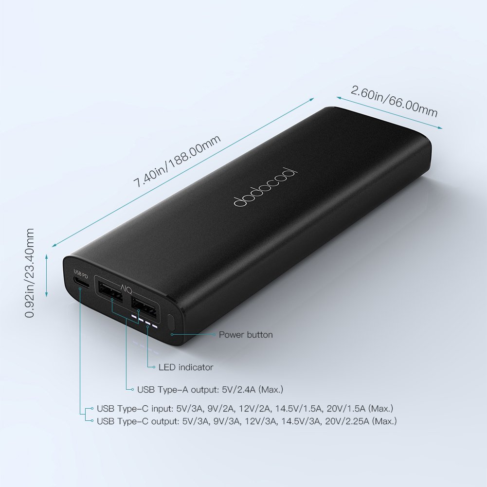 dodocoolJapan's tweet image. dodocool 大容量モバイルバッテリー 20100mAh 45W🔌
詳細はこちら：amazon.co.jp/dp/B077GNFHW4
#dodocool #モバイルバッテリー #バッテリー