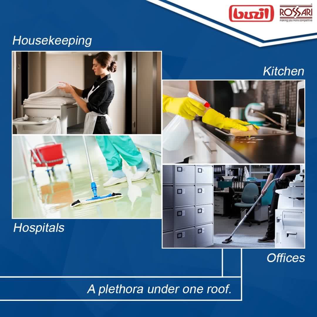 BuzilR's tweet photo. We have a product for each industry and each of your respective needs. From #laundry to #surfacecleaners, from #sanitary to #kitchen #cleaners, we serve you all.   

Check our products here - https://t.co/lGd6bGSOms

#BuzilRossari #HygieneExperts #CleaningSolutions #Professional https://t.co/U1FD16oPwr