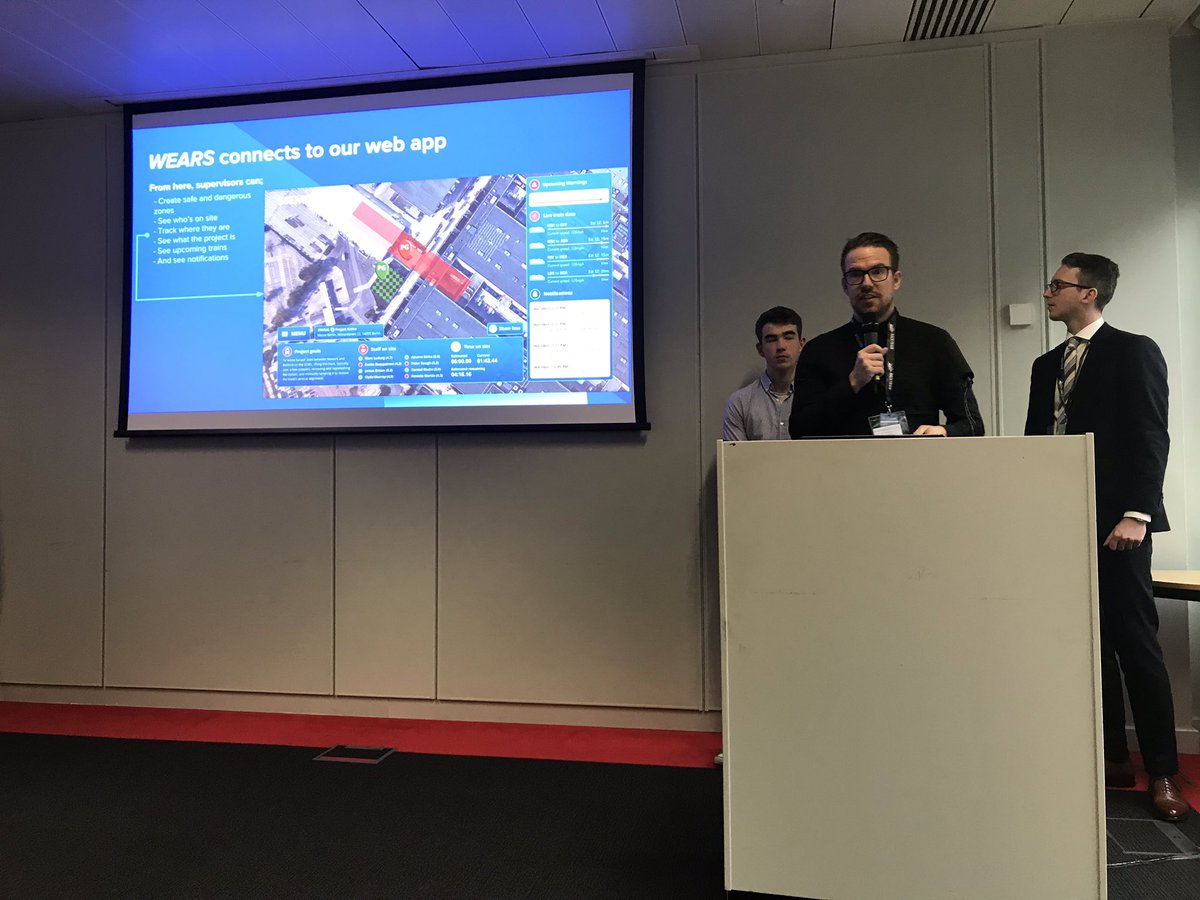 hackpartners's tweet image. Now we have Team WEARS, they created a prototype at #HackTrainIT which is used to improve the safety of workers on rail tracks by using GSMR #HackTrainConf