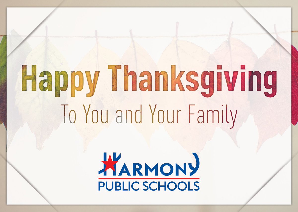 HSI_Sugarland's tweet photo. @Harmonyedu wishing everyone a very #HappyThanksgiving2018 
@hpshoustonsouth https://t.co/cvDPSYxVna