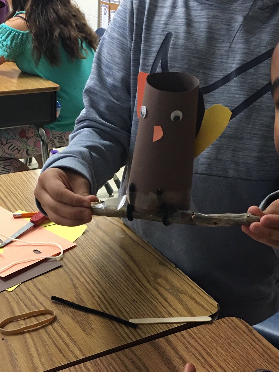 My students were tasked on Tuesday to research wild turkeys and they had to design and engineer a turkey perched on a stick.  Learning and fun was had by all.  <a href="/CCPS_VA/">Clarke Co Schools</a> <a href="/CESGoPanthers/">CESGoPanthers</a> <a href="/MTinsman_edu/">M Tinsman Principal</a> #HappyThanksgiving2018 #shareyourstory #wildturkeyssleepperchedatoptreebranches