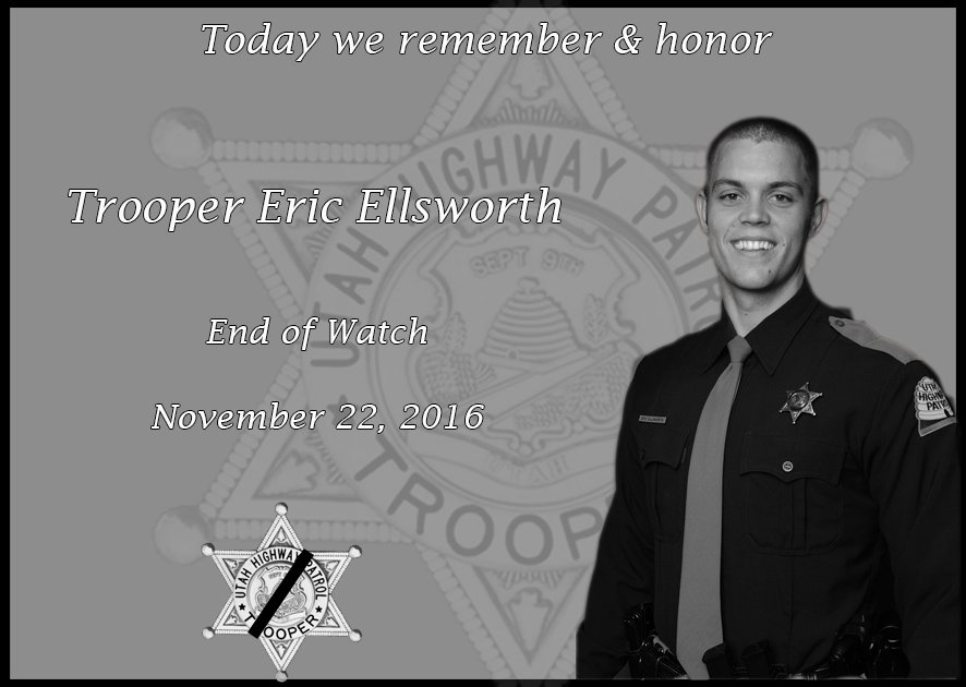 Today we remember and honor Trooper Eric Ellsworth
EOW 11/22/2016
highwaypatrol.utah.gov/fallen-trooper…