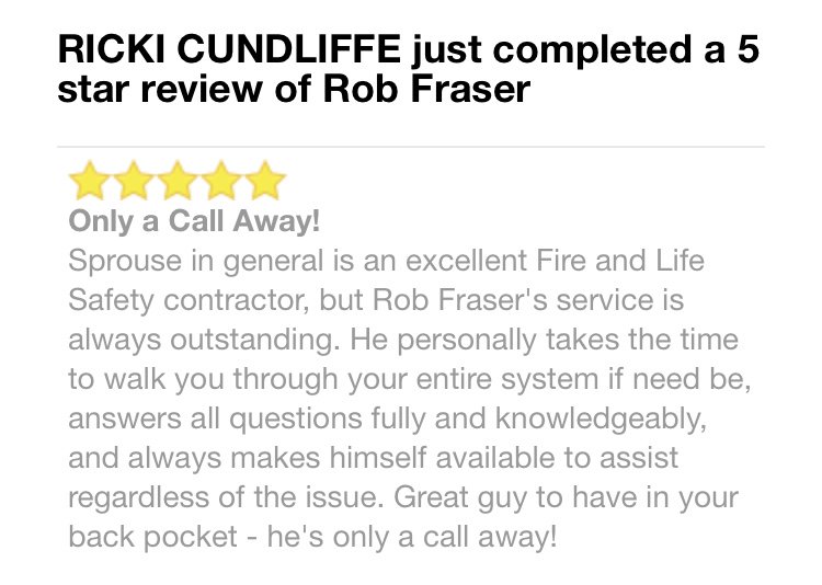 SprouseFAS's tweet photo. When you love what you do, it shows! Robert Fraser, keep up the exceptional work!! #Switching2Sprouse #FireProtection #Calgary #Edmonton #Alberta https://t.co/egzvL33gGd