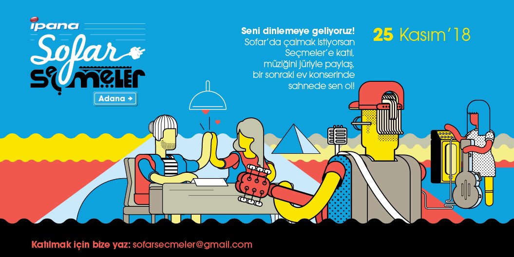 Sofar Seçmeler’in son ayağı için Adana’dayız. Kendi bestesini yapan müzisyenlerle buluşacağız. Adana’daysanız ya da yakınsanız başvurular şu mail adresine: sofarsecmeler@gmail.com