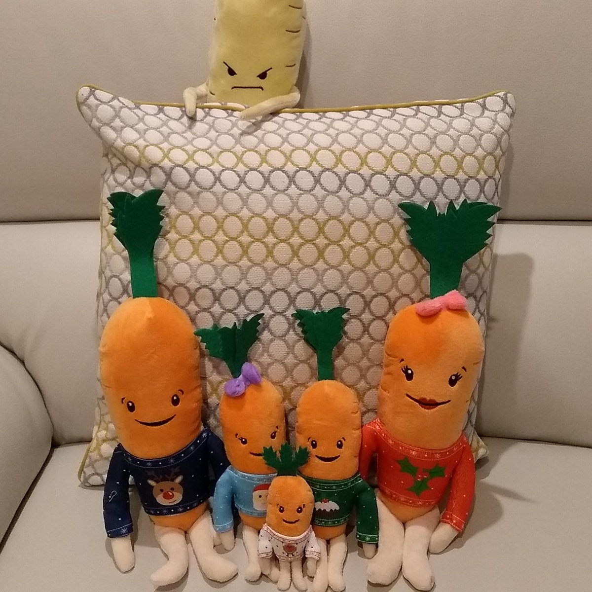Claire_sharp_'s tweet photo. Absolute scenes in @aldiuk this morning but worth it to get a lil Kevin fam for my fam 🥕🧡 #kevinthecarrot #aldi #carrots #family #christmas #festive #christmasjumpers #specialbuy #absolutescenes #love https://t.co/PmMeKCxIuB