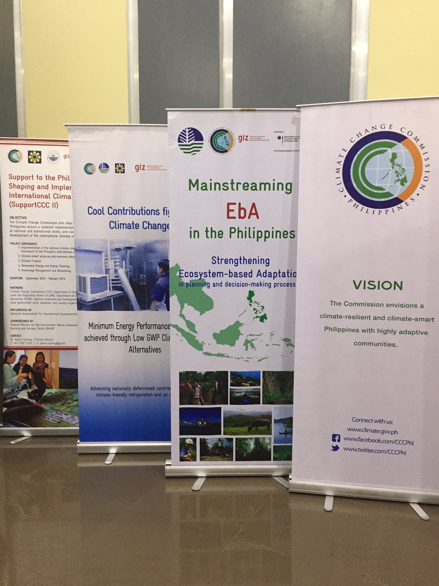 GIZ_Philippines's tweet photo. @GIZ_Philippines SupportCCC II, Global EbA Mainstreaming & C4 projects funded by @iki_bmu join #CCCWeek2018 celebration led by the @CCCPHL. GIZ supports the Philippines in shaping & implementing the climate regime. #ClimateActionPH #1o5C https://t.co/4HGb7PgKjm