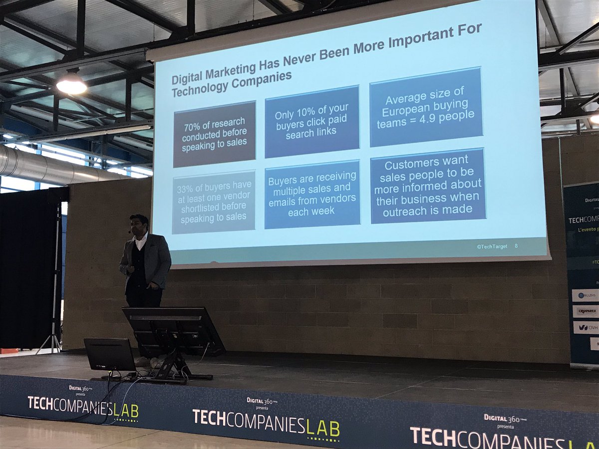 caldera21's tweet photo. “Digital marketing has never been more important for tech companies” - Today at #TCLab18 thanks to @Digital360Group 
@AliceSalvia @ramontani https://t.co/zrG5FjIAOE