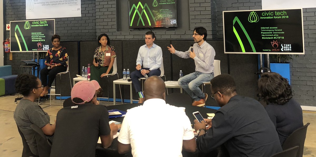 <a href="/CivicTechAfrica/">Civic Tech Innovation Network</a> Innovation Forum 2018, Keynote Panel 1: “Is civic tech really making an impact in governance, accountability and services - A Global View” with panelists Ory Okolloh, Nicole Carty, Tiago Peixoto &amp; Moderator: Indra de Lanerolle. #civictech #CTIF18