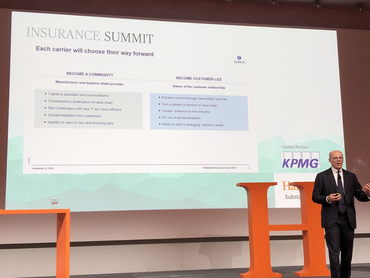ToGoStuska's tweet photo. #hbinsur Mario Greco CEO Zurich, we as insurance company have only two options. Become a commodity or be customer driven. 🚀👍 On the #handelsblatt insurance summit 2018 #moonroc #newinsurance #Zurichgroup https://t.co/FIyvwKWgAE