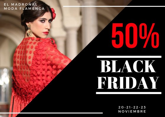 modasmadronal's tweet photo. .#BLACKFRIDAY en #ElMadroñal. Todos nuestros diseños de Moda Flamenca al 50% de Descuento hasta mañana Viernes, no te quedes sin el tuyo! 

El Madroñal Moda Flamenca 
Calle Río de la Plata 1 
959 154 735 
#Huelva  

#trajesdeflamenca https://t.co/Q4yELOINoa