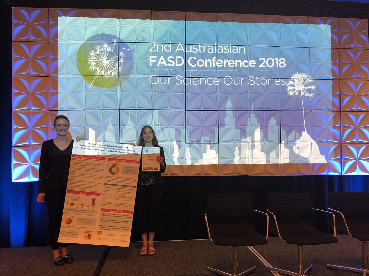 Yay! Very shocked to have won best poster presentation at the <a href="/FASD2018Perth/">FASD2019Sydney</a> conference! Diana Barnett, Senior OT at <a href="/westmeadkids/">Westmead Kids</a> was all brains behind this and I am constantly in awe of her knowledge and skills! Go OT’s! <a href="/NOFASDAustralia/">NOFASD Australia</a> <a href="/ProfEElliott/">Elizabeth Elliott</a> <a href="/otaust/">OTA</a>