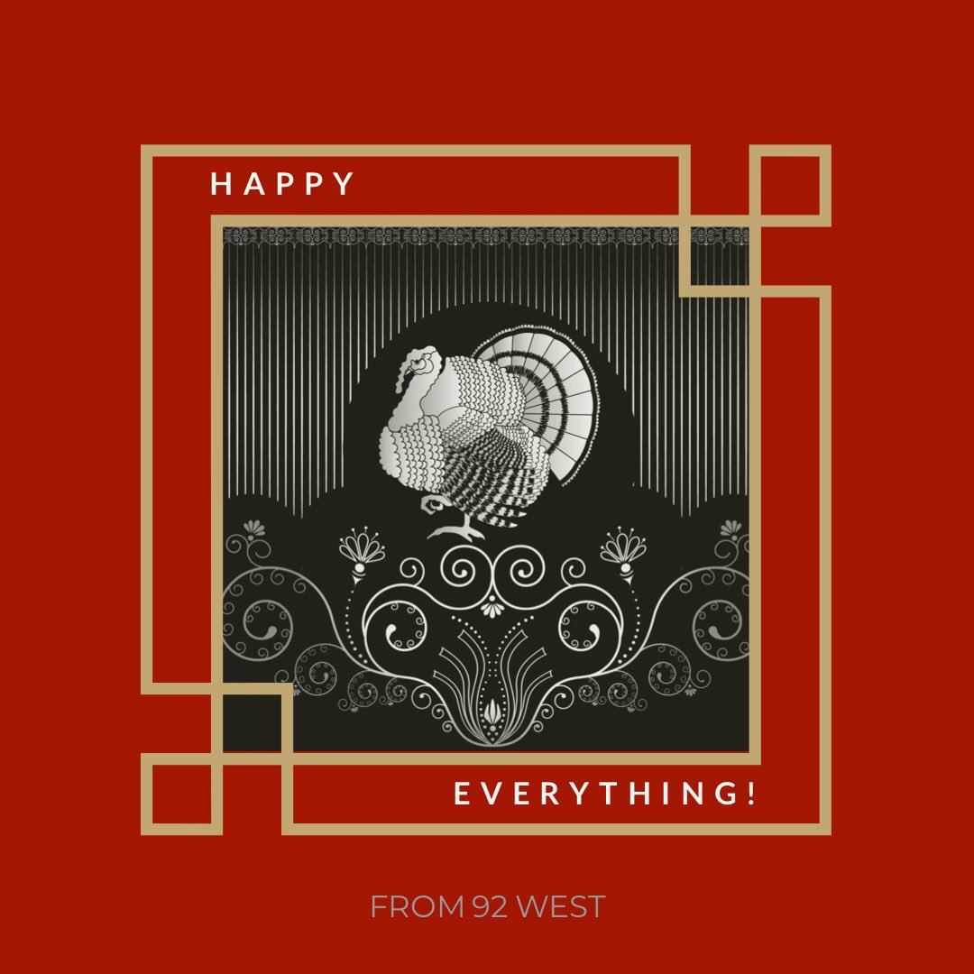 92WEST's tweet photo. Happy Everything!
Enjoy your time. Engage your loved ones. Enhance your life and waistline this Thanksgiving!
#withlovefrom92
#happyeverything
#happythanksgivng
#beawesome
#StrategicallyCreative #Branding, #DigitalMarketing, #GraphicDesign, #WebDesign & #SEO services. https://t.co/iLBwBLrycx