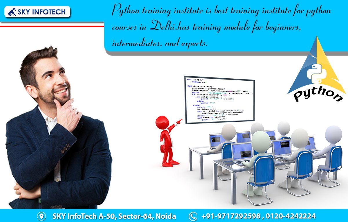 ShellySengar's tweet image. goo.gl/jUrfri
goo.gl/7v1ukZ
SkyInfotech, Noida offers the best training platform to learn languages like Python is a broadly useful programming language that is becoming up increasingly well known for doing data science.
#PythonTrainingInstituteinNoida