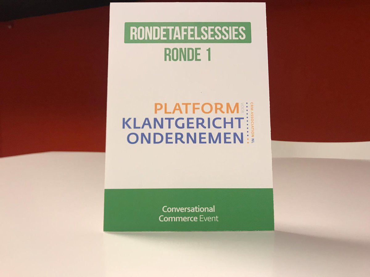 <a href="/PvKO/">Platform voor Klantgericht Ondernemen (PvKO)</a> is vandaag aanwezig bij Conversational Commerce event van <a href="/Frankwatching/">Frankwatching</a> in het <a href="/JBU_MediaPlaza/">Jaarbeurs MediaPlaza</a>. We organiseren ronde tafels, zie we je daar?