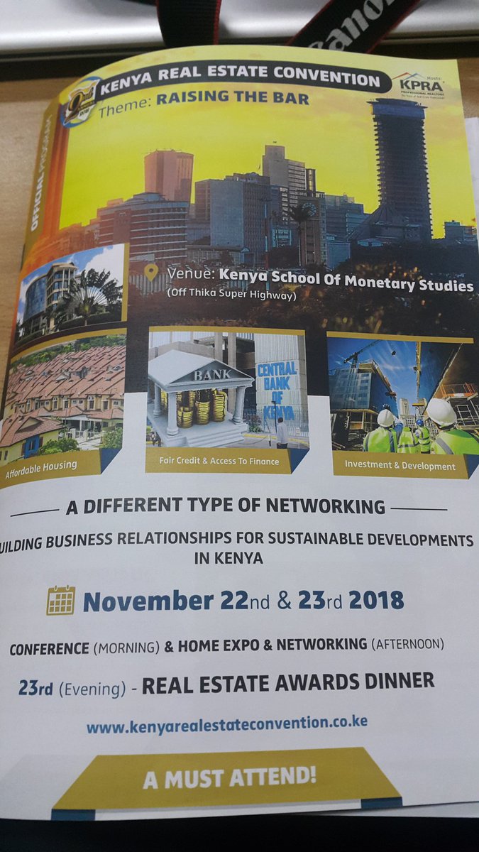 josmamug2's tweet photo. #ADRIC2019
#ADRICREALESTATE
Participating in the Kenya Real Estate Convention #KREC organized by #KPRA Kenya Professional Realtors Association
#abmc #ABMCINTL https://t.co/Lsir77kJBg