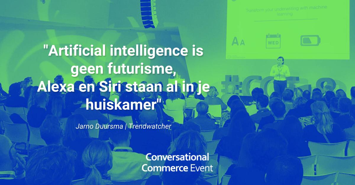 Twijfel je nog over voice &amp; AI? Denk je nu nog: 'ik ga echt niet in gesprek met mijn magnetron!'? Over 5 jaar spreken we elkaar weer, zegt <a href="/JarnoDuursma/">Jarno Duursma</a> #CCE18