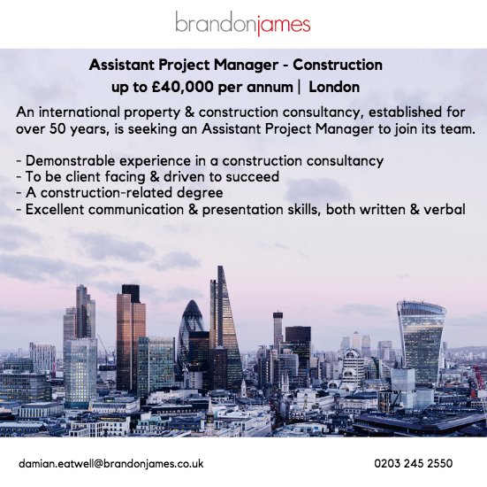 BrandonJamesJob's tweet image. Interested? Read more here - ow.ly/5huQ30mIcuU or contact Damian Eatwell on 01628 367039.

Looking for other opportunities? Visit our website at brandonjames.co.uk.

We’re always happy to discuss your next move.

#projectmanager #construction #london