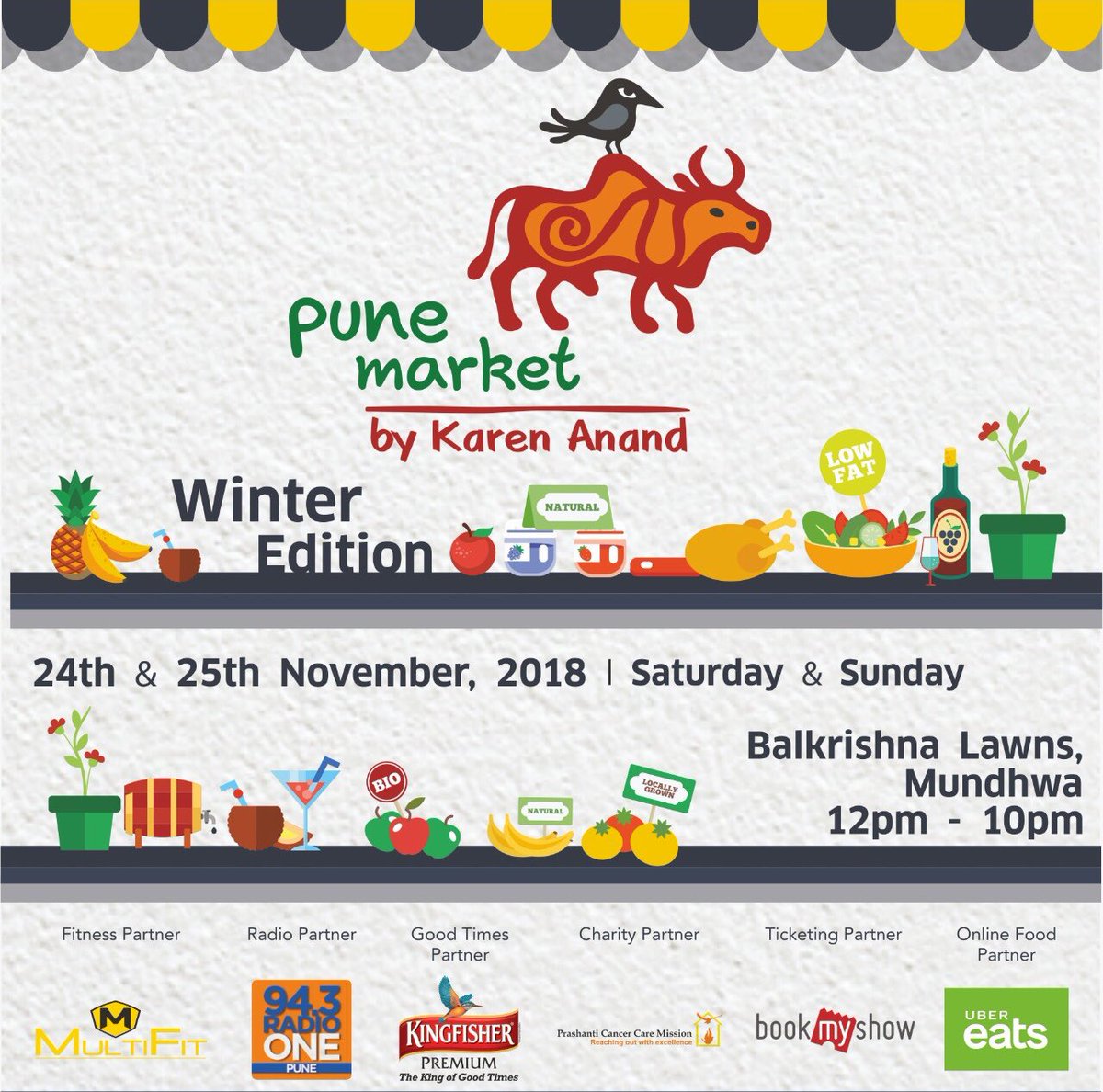 ReveiloWines's tweet photo. Hey guys, winter is here and so is the winter edition of the Pune Market by Karen Anand at Balkrishna Lawns, Mundhwa this weekend to entice your palate with some good food and fine wines.. Visit us at Stall No W3.. Cheers 🥂 
.
#reveilowines #punemarket #pune #wine #winetasting https://t.co/7H51sDCXri