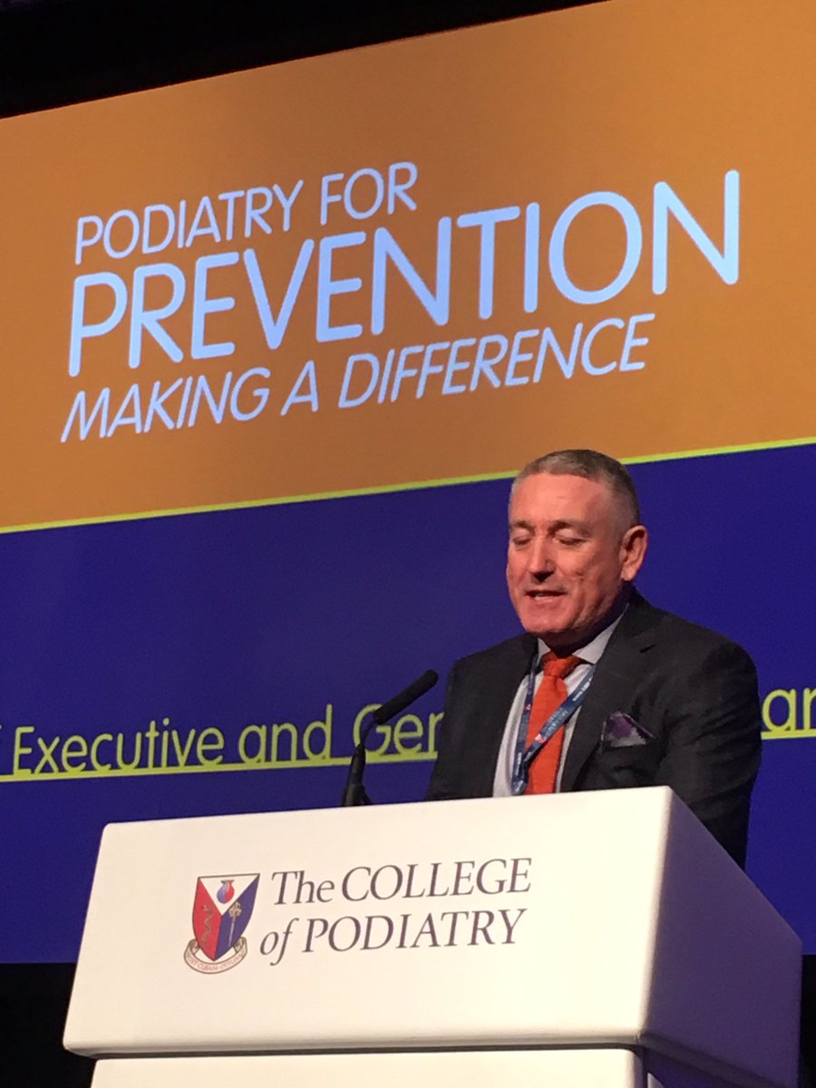 RoyColPod's tweet photo. Our CEO @SteveJamieson12 opens our Annual Conference &amp; Exhibition 2018 in Bournemouth &amp; welcomes our international delegates. #podiatry4prevention https://t.co/NZWXWnd26V