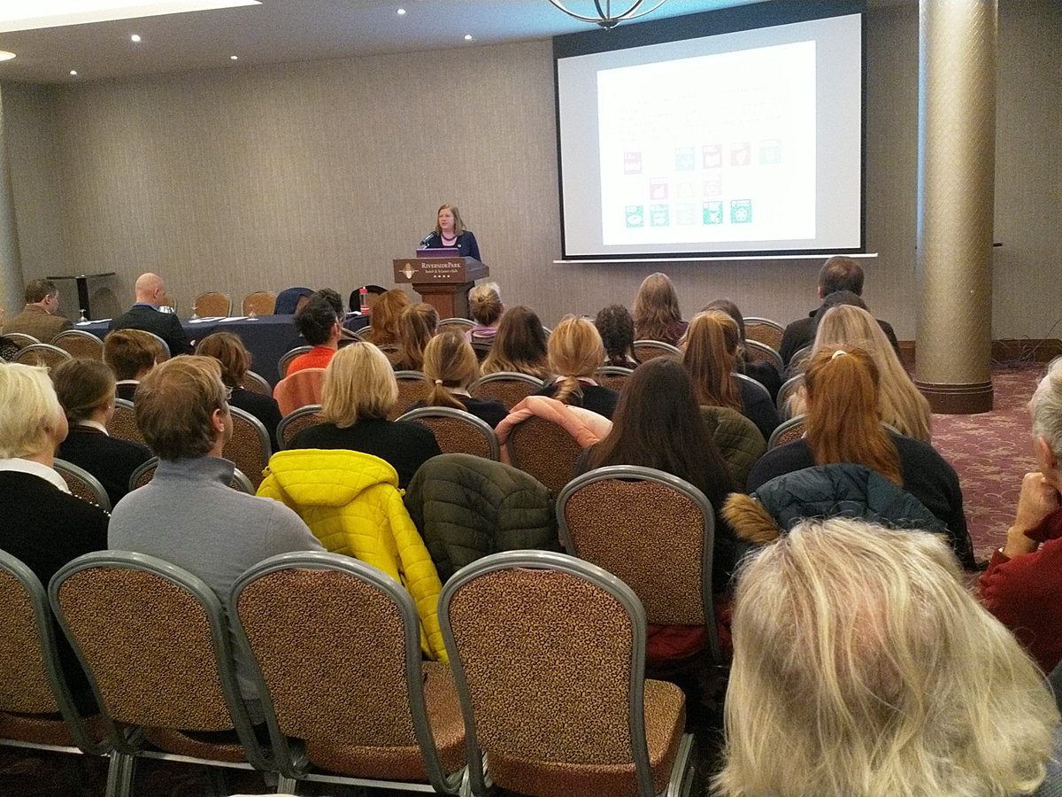AdrianKavanagh's tweet photo. Very big crowd in attendance for this morning's Geographical Society of Ireland @geogsocire conference on the Sustainable Development Goals #GeoWeek #GeoWeek18 #SDG https://t.co/WvfvPyyKPa