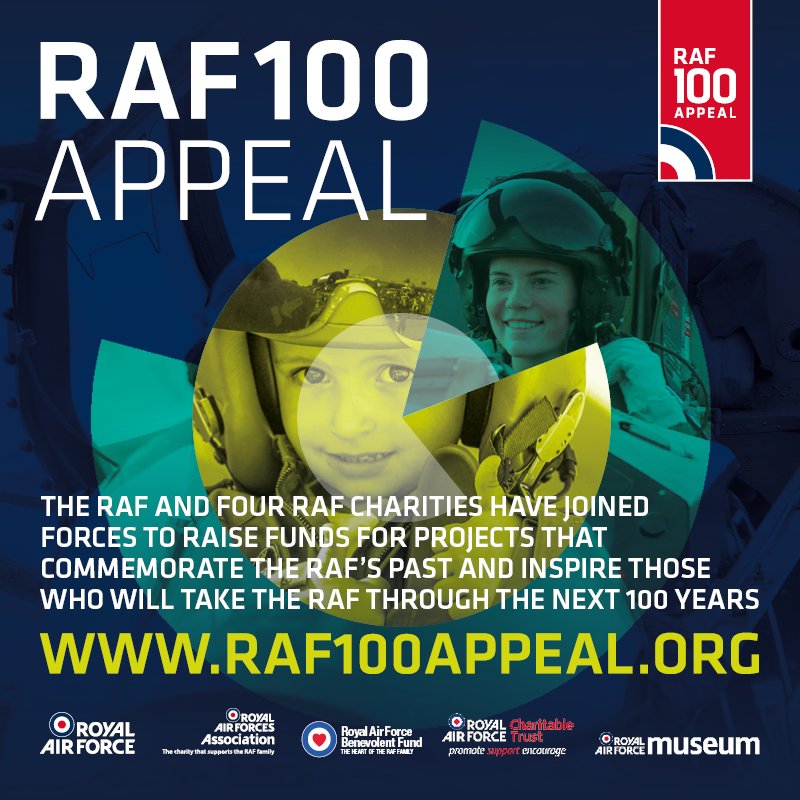 So far the #RAF100 Appeal has raised over £3M. These vital funds will help enable @RoyalAirForce, @RAFAssociation, @RAFBF, @rafcharitable and @RAFMUSEUM to ensure all members of the RAF Family, past, present and future, are honoured, supported and inspired.
