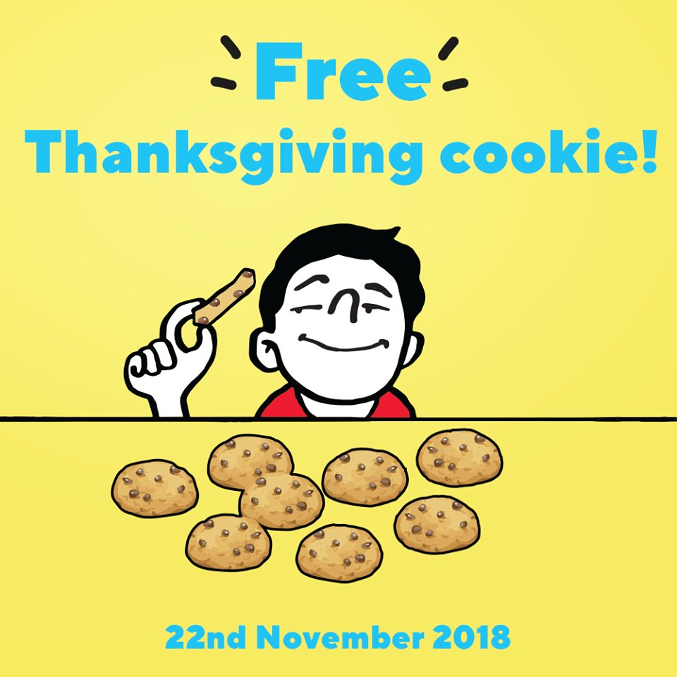 To celebrate Thanksgiving, Frankie &amp; Benny's are giving away free freshly baked cookies at the end of your meal today. 🍪😋