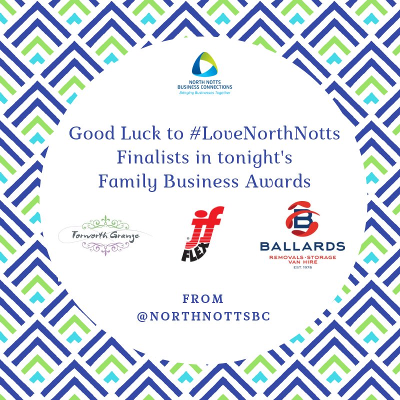 Good luck to fabulous #LoveNorthNotts firms <a href="/Torworthgrange/">Torworth Grange</a> <a href="/JFlexRubber/">J-Flex Rubber Products</a> and <a href="/ballardsmove/">Ballards Removals</a> who are all finalists in tonight's <a href="/FamilyBizAwards/">FamilyBusinessAwards</a> You're all doing the region proud.