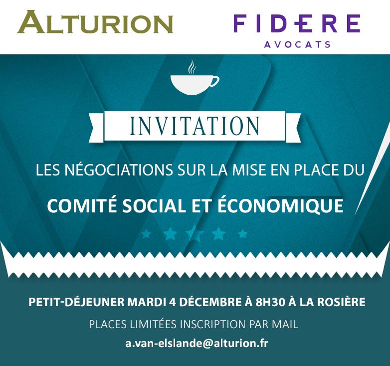 [ INVITATION ] ☕️ Il est encore temps de vous inscrire !
LES NÉGOCIATIONS SUR LA MISE EN PLACE DU COMITÉ SOCIAL ET ÉCONOMIQUE le 4 décembre <a href="/Nantes/">ZZIPo</a> , en présence de <a href="/FidereAvocats/">Fidere Avocats</a> 
#CSE #RH #DRH <a href="/ANDRH/">anDra</a> <a href="/CJD_NANTES/">CJD NANTES</a> @DirigeantsResp