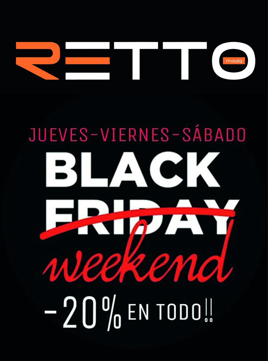 RettoModa's tweet photo. #BlackFriday #BlackWeekend #RettoFinde 
https://t.co/Yv7xKWz9WB https://t.co/LbwSOkdo71